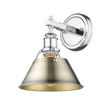 Golden 3306-BA1 CH-AB - Yep by Golden Lighting Orwell 1-light Vanity in Chrome and Aged Brass shade